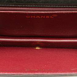 Pre Owned Chanel Black CC Quilted Lambskin Full Single Flap