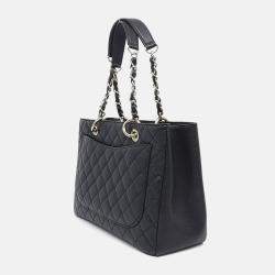 Pre Owned Chanel Black Leather Caviar Grand Shopping Bag