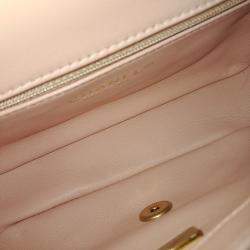 Pre Owned Chanel Pink Leather Lambskin Heart Chain New Mini bag