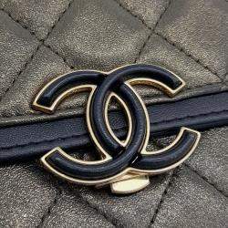 Pre Owned Chanel Gold Leather WOC Mini Crossbody Bag