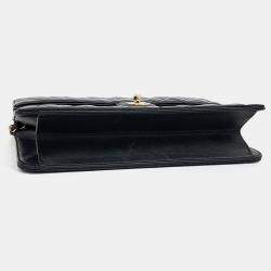 Pre Owned Chanel Black Leather lambskin shoulder bag