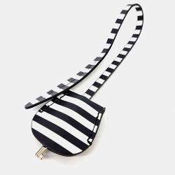 Pre Owned Chanel Black White Leather Caviar Cosmetic Tote and Shoulder Bag