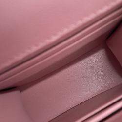 Pre Owned Chanel Pink Leather Top Handle Mini Chain Crossbody Bag