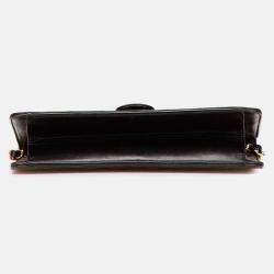 Pre Owned Chanel Black Medium CC Quilted Lambskin Half Single Flap