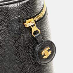 Pre Owned Chanel Black CC Caviar Vanity Case