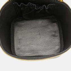 Pre Owned Chanel Black CC Caviar Vanity Case