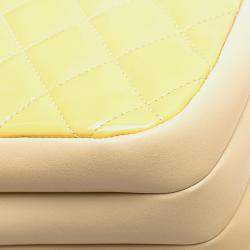 Pre Owned Chanel Yellow Quilted Patent Chain Double Zip Crossbody