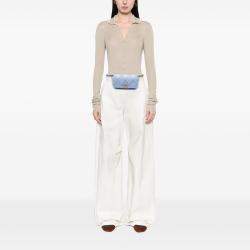 Pre Owned Chanel Blue Jersey 19 Flap Belt Bag