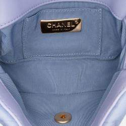 Pre Owned Chanel Blue Jersey 19 Flap Belt Bag