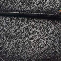 Pre Owned Chanel Black Medium Caviar Paris Cuba Thread Around Flap