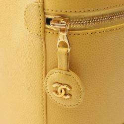 Pre Owned Chanel Yellow Leather CC Classic Vanity Bag