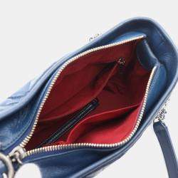 Pre Owned Chanel Gabrielle De Chanel Small Blue Calfskin Hobo Bag