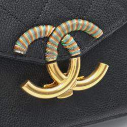 Pre Owned Chanel Coco Cuba Black Calfskin Crossbody Bag