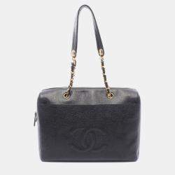 Pre Owned Chanel Jumbo Black Calfskin Chain Shoulder Bag