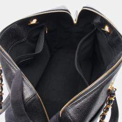 Pre Owned Chanel Jumbo Black Calfskin Chain Shoulder Bag