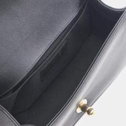 Pre Owned Chanel Boy Small Black Leather Fabric Shoulder Bag