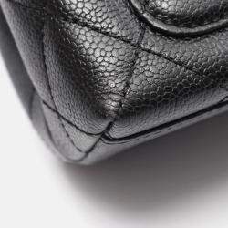 Pre Owned Chanel Kelly Logo Black Calfskin Leather Handbag