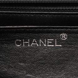 Pre Owned Chanel Kelly Logo Black Calfskin Leather Handbag