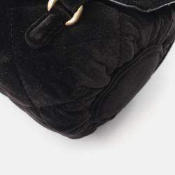 Pre Owned Chanel Matelasse Chain CC Black Velor Handbag