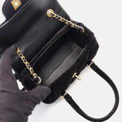 Pre Owned Chanel Matelasse Chain CC Black Velor Handbag