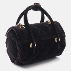 Pre Owned Chanel Matelasse Chain CC Black Velor Handbag