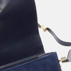 Pre Owned Chanel Matelasse CC Navy Leather Shoulder Bag