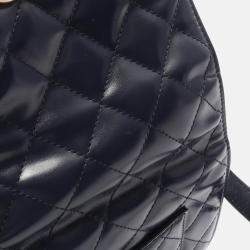 Pre Owned Chanel Matelasse CC Navy Leather Shoulder Bag