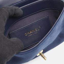 Pre Owned Chanel Matelasse CC Navy Leather Shoulder Bag