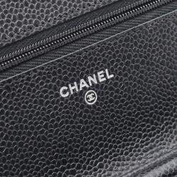 Pre Owned Chanel Matelasse Crossbody Chain Shoulder Bag Calfskin Black