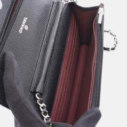 Pre Owned Chanel Matelasse Crossbody Chain Shoulder Bag Calfskin Black