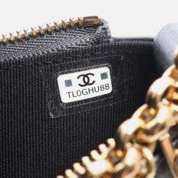 Pre Owned Chanel Matelasse Cc Logo Crossbody Chain Shoulder Bag Lambskin Gray Ghw