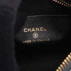 Pre Owned Chanel Matelasse Cc Logo Crossbody Chain Shoulder Bag Lambskin Gray Ghw