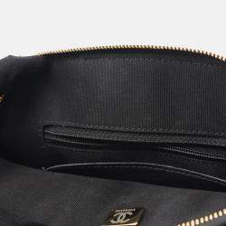 Pre Owned Chanel Matelasse 2Way Chain Shoulder Handbag Shiny Lambskin Black Ghw
