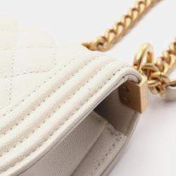 Pre Owned Chanel  Small White Leather Bag