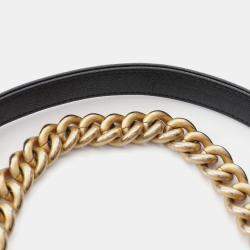 Pre Owned Chanel Boy Chanel Chain Shoulder Bag  Grained Calfskin Black Ghw Cc