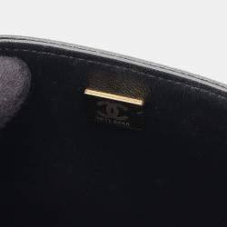 Pre Owned Chanel Boy Chanel Chain Shoulder Bag  Grained Calfskin Black Ghw Cc