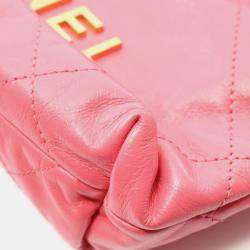 Pre Owned Chanel 22 Mini Pink Leather Shoulder Bag
