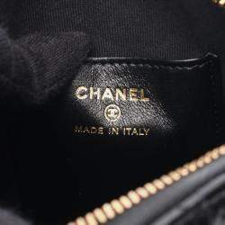 Pre Owned Chanel Matelasse Crossbody Chain Shoulder Bag  Lambskin Black Ghw