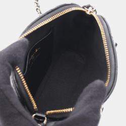 Pre Owned Chanel Matelasse Crossbody Chain Shoulder Bag  Lambskin Black Ghw