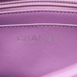 Pre Owned Chanel Mini Purple Lambskin Chain Shoulder Bag