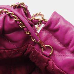 Pre Owned Chanel Chanel 22 Mini Chain Shoulder Bag  Leather Purple Ghw Cc