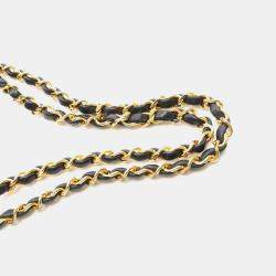Pre Owned Chanel Matelasse Double Flap Chain Shoulder Bag  Lambskin Black Ghw