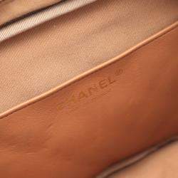 Pre Owned Chanel Matelasse Chain Shoulder Bag Calfskin Beige Ghw