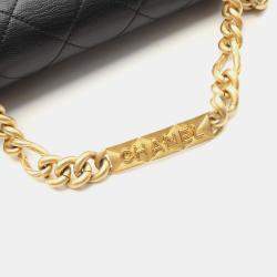 Pre Owned Chanel Matelasse Crossbody Chain Shoulder Bag  Calfskin Black Ghw