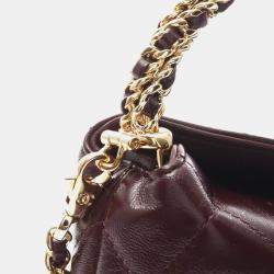 Pre Owned Chanel Matelasse Chain Shoulder Handbag  Leather Bordeaux Ghw