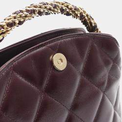 Pre Owned Chanel Matelasse Chain Shoulder Handbag  Leather Bordeaux Ghw