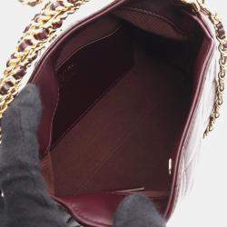 Pre Owned Chanel Matelasse Chain Shoulder Handbag  Leather Bordeaux Ghw