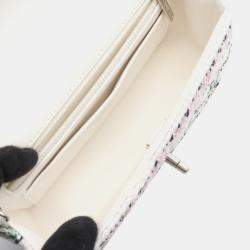 Pre Owned Chanel Matelasse Single Flap Chain Shoulder Bag Fabric White Multicolor Shw