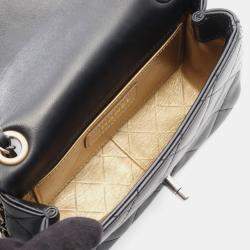 Pre Owned Chanel Matelasse Chain Shoulder Bag  Lamb Sheep Leather Black