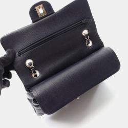 Pre Owned Chanel Matelasse W Flap Chain Shoulder Bag  Leather Navy Ghw Cc